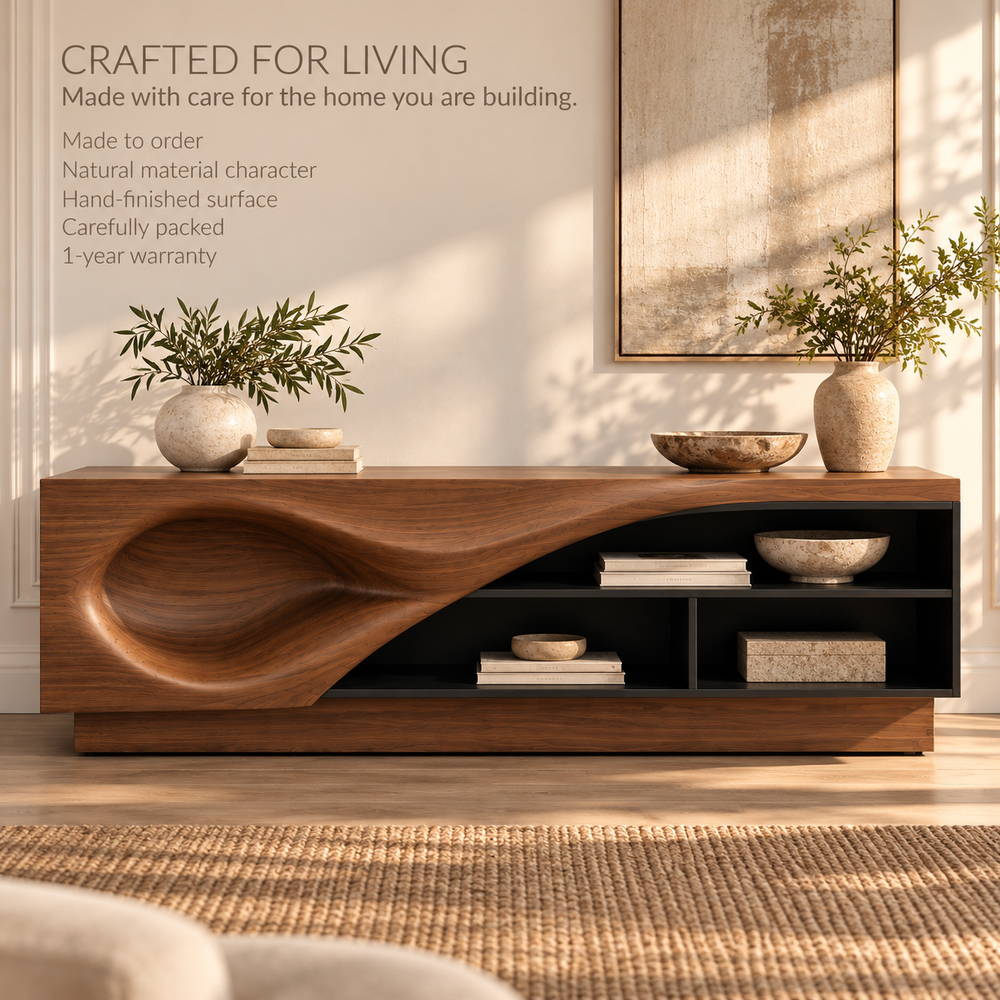 Brookmere Sculptural Solid Wood TV Stand - Design 182 - product detail 8