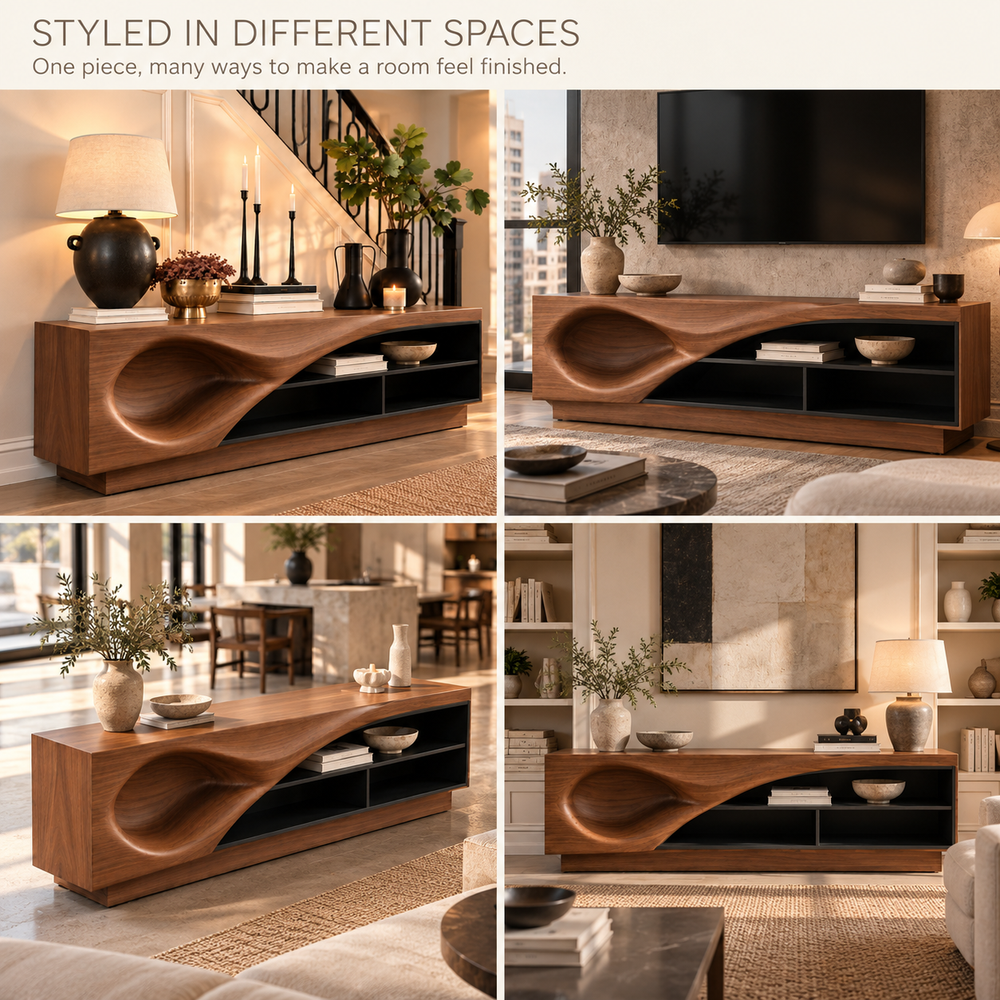 Brookmere Sculptural Solid Wood TV Stand - Design 182 - product detail 9