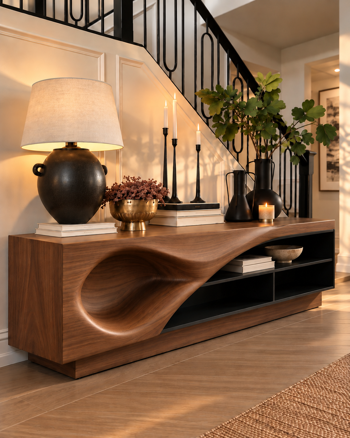 Brookmere Sculptural Solid Wood TV Stand - Design 182 - original main view