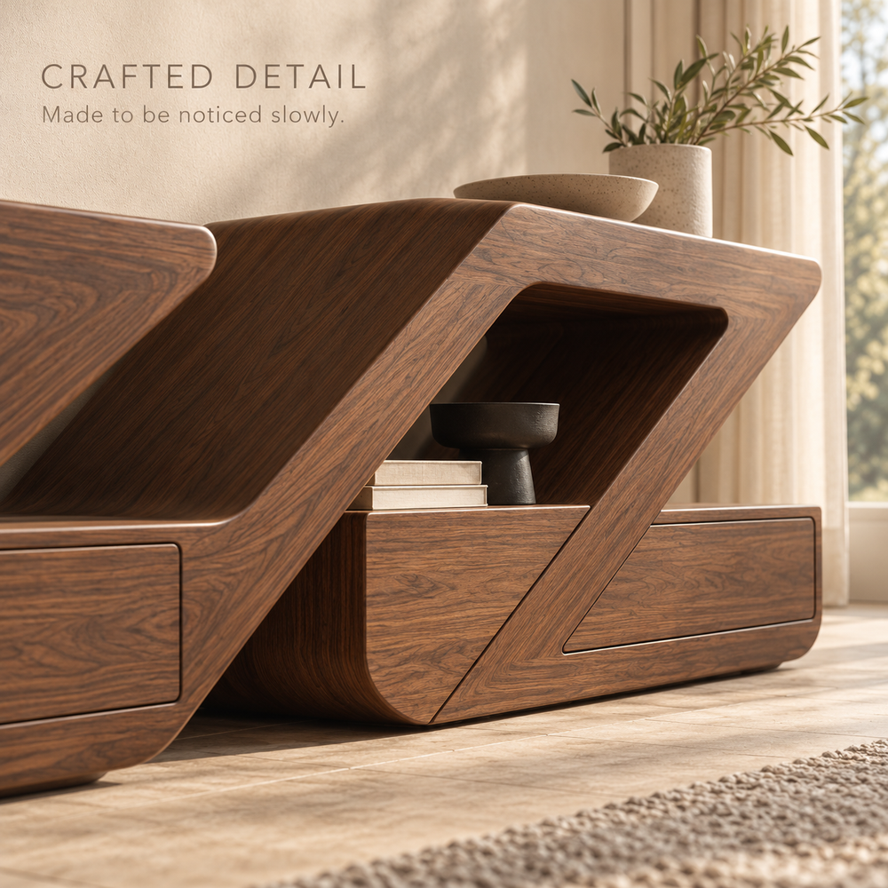 Cranford Sculptural Solid Wood TV Stand - Design 183 - product detail 5