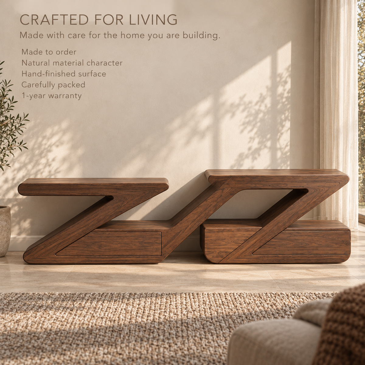 Cranford Sculptural Solid Wood TV Stand - Design 183 - product detail 8