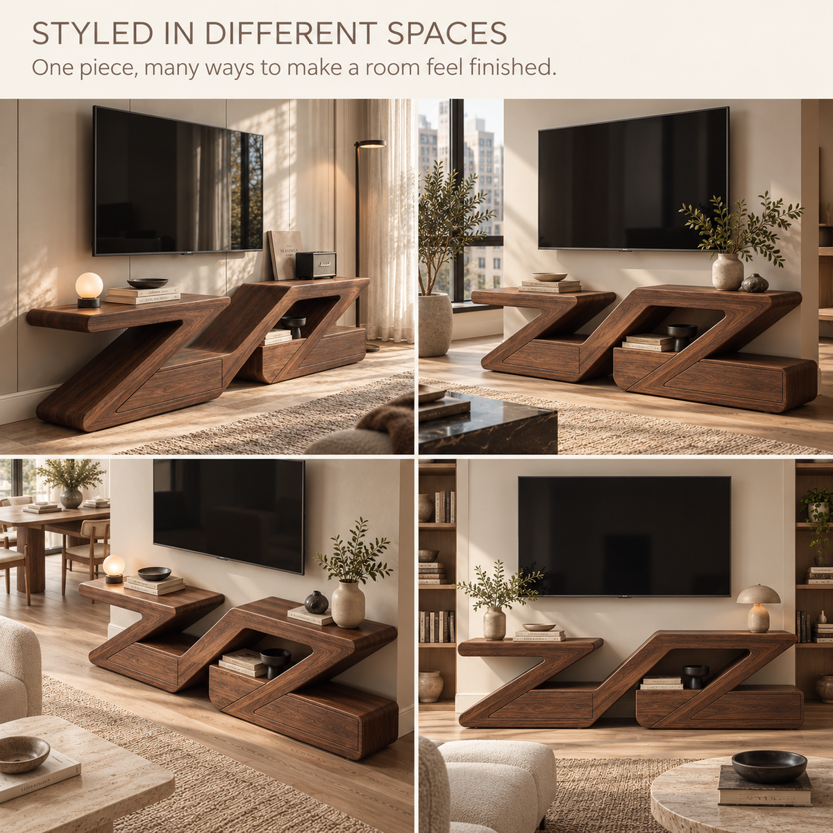 Cranford Sculptural Solid Wood TV Stand - Design 183 - product detail 9