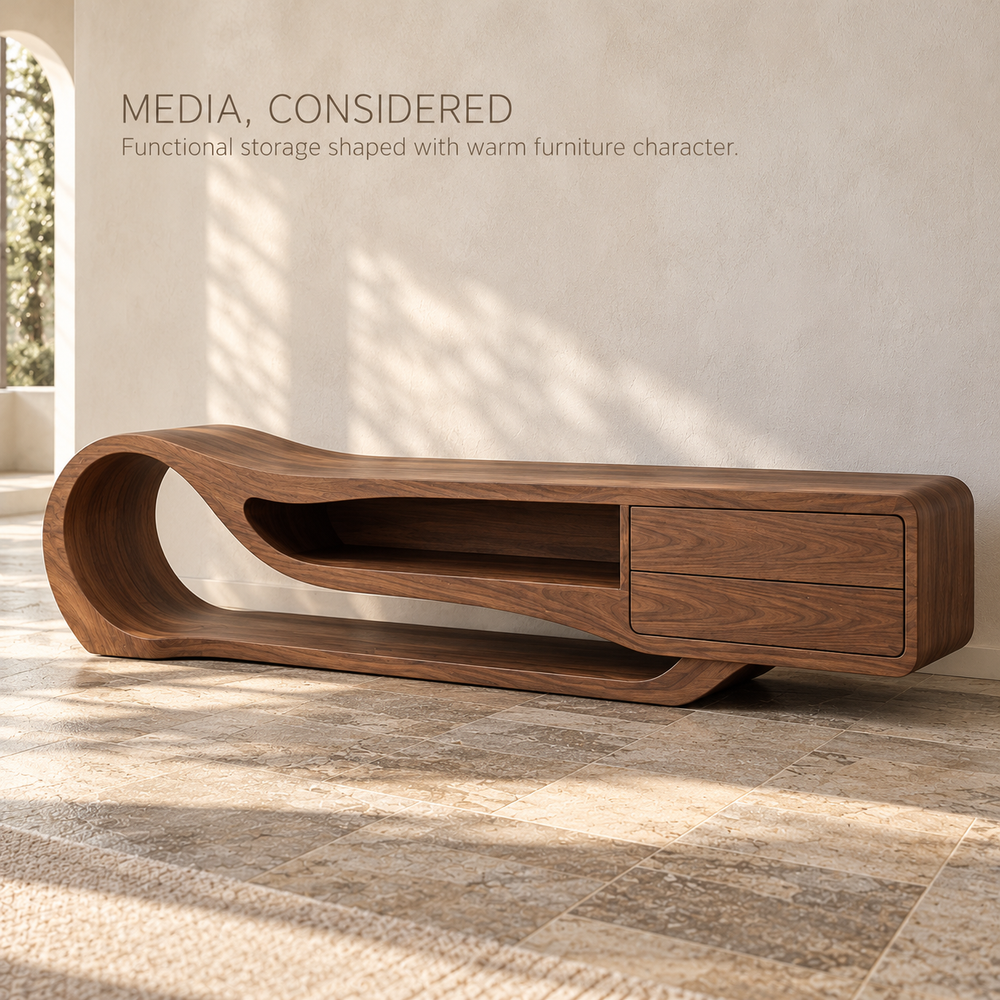 Driftwood Sculptural Solid Wood TV Stand - Design 184 - product detail 2