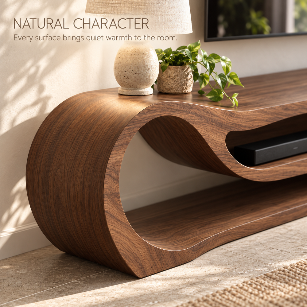 Driftwood Sculptural Solid Wood TV Stand - Design 184 - product detail 4