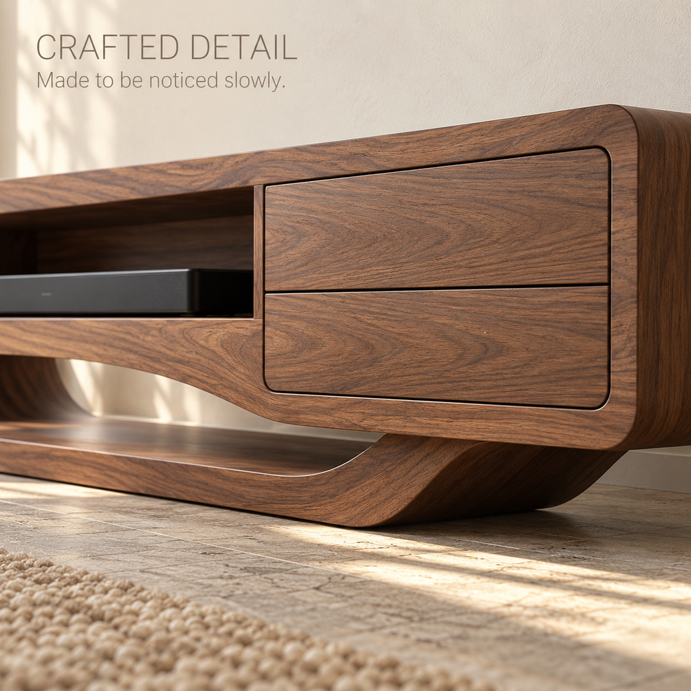 Driftwood Sculptural Solid Wood TV Stand - Design 184 - product detail 5