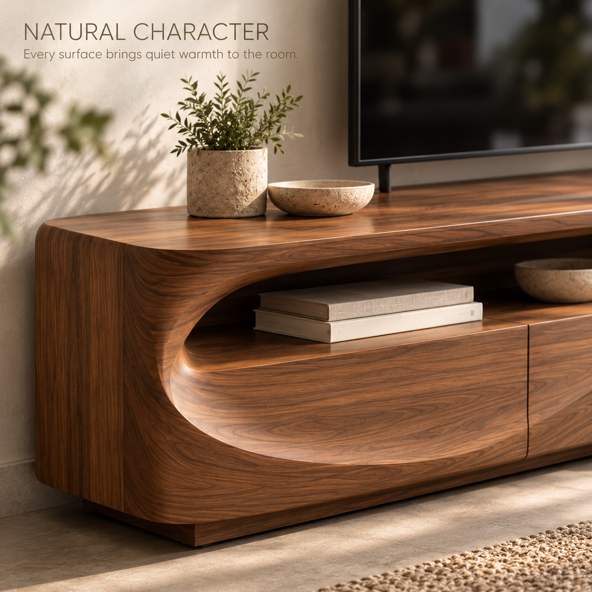 Elmstead Sculptural Solid Wood TV Stand - Design 185 - product detail 4