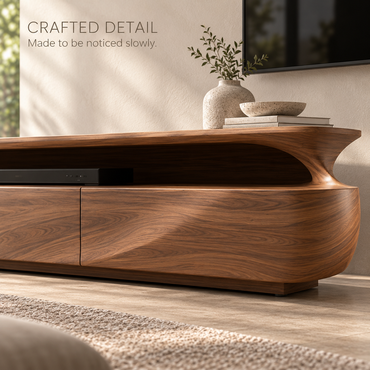 Elmstead Sculptural Solid Wood TV Stand - Design 185 - product detail 5