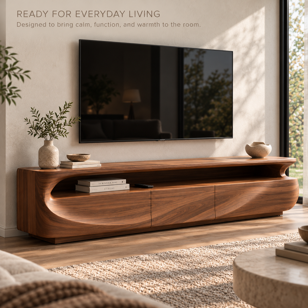 Elmstead Sculptural Solid Wood TV Stand - Design 185 - product detail 6