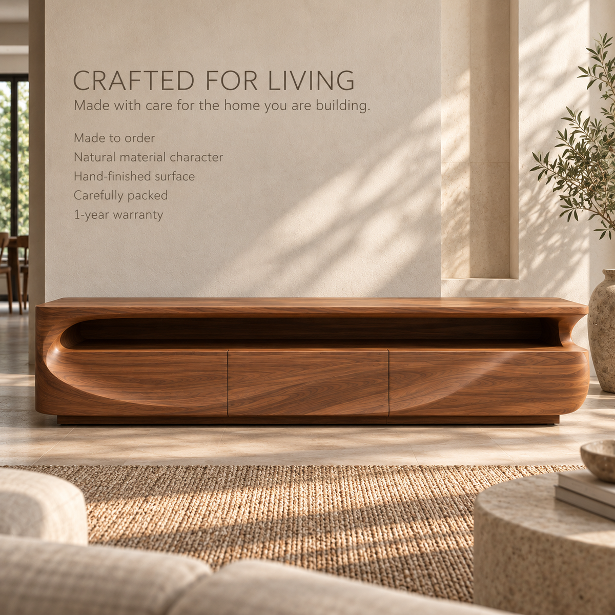 Elmstead Sculptural Solid Wood TV Stand - Design 185 - product detail 8