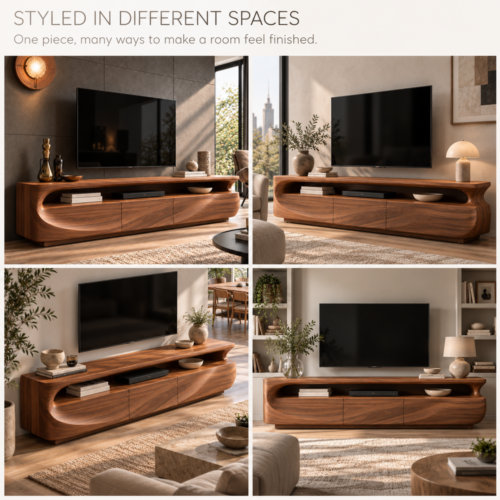 Elmstead Sculptural Solid Wood TV Stand - Design 185 - product detail 9