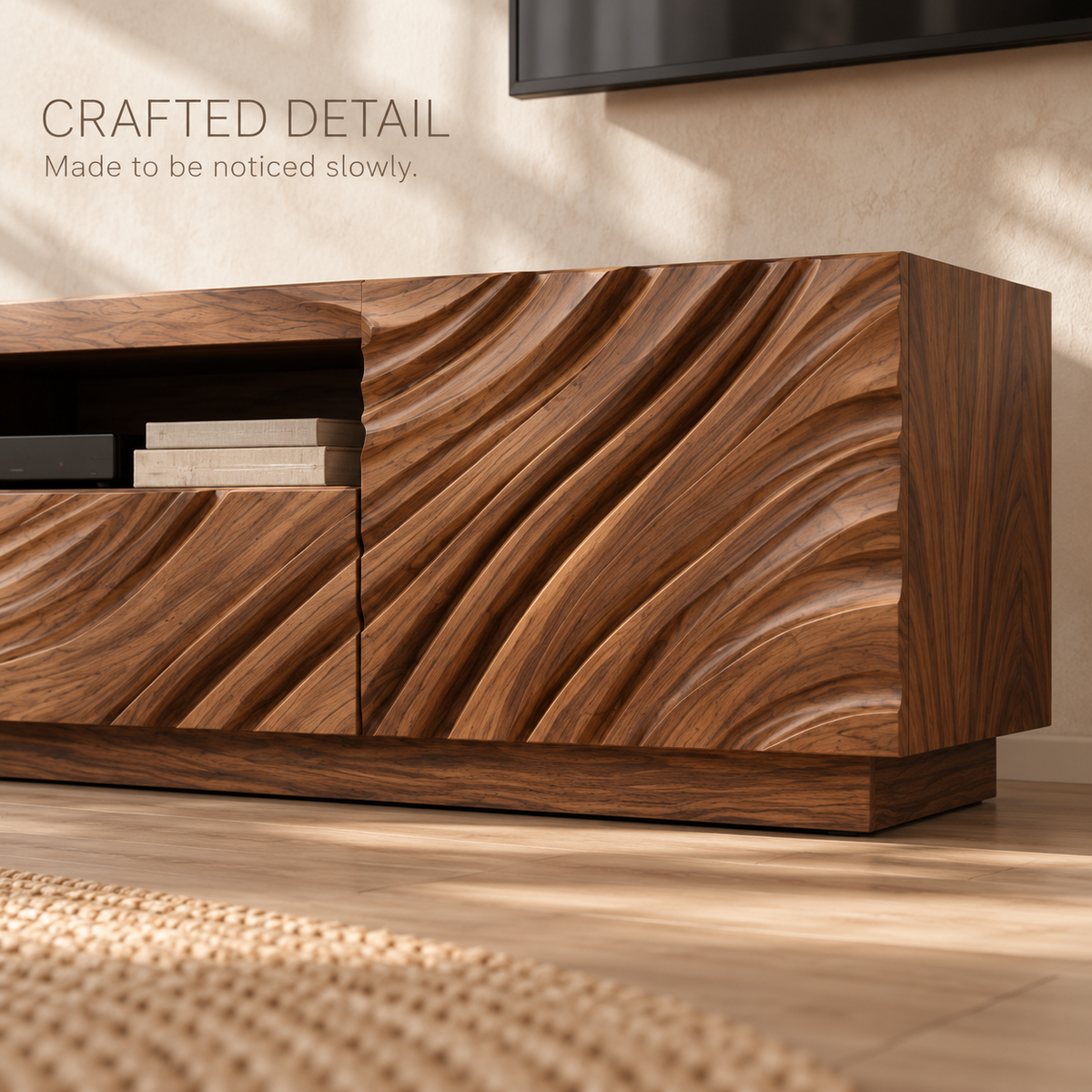 Fenwick Sculptural Solid Wood TV Stand - Design 186 - product detail 5