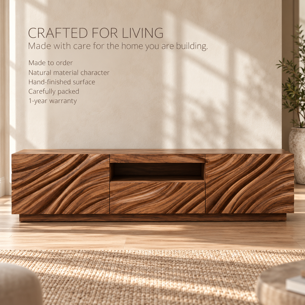 Fenwick Sculptural Solid Wood TV Stand - Design 186 - product detail 8