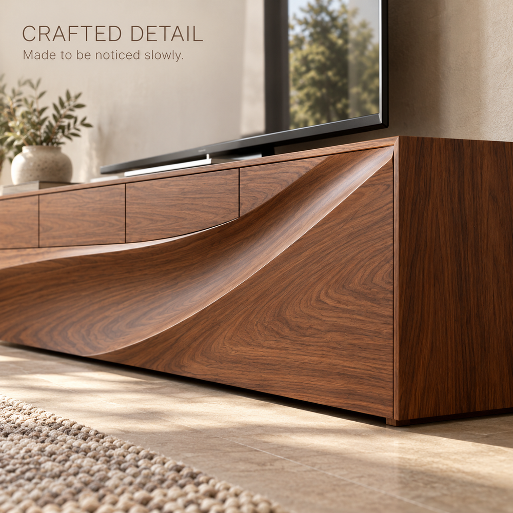 Greenmere Sculptural Solid Wood TV Stand - Design 187 - product detail 5
