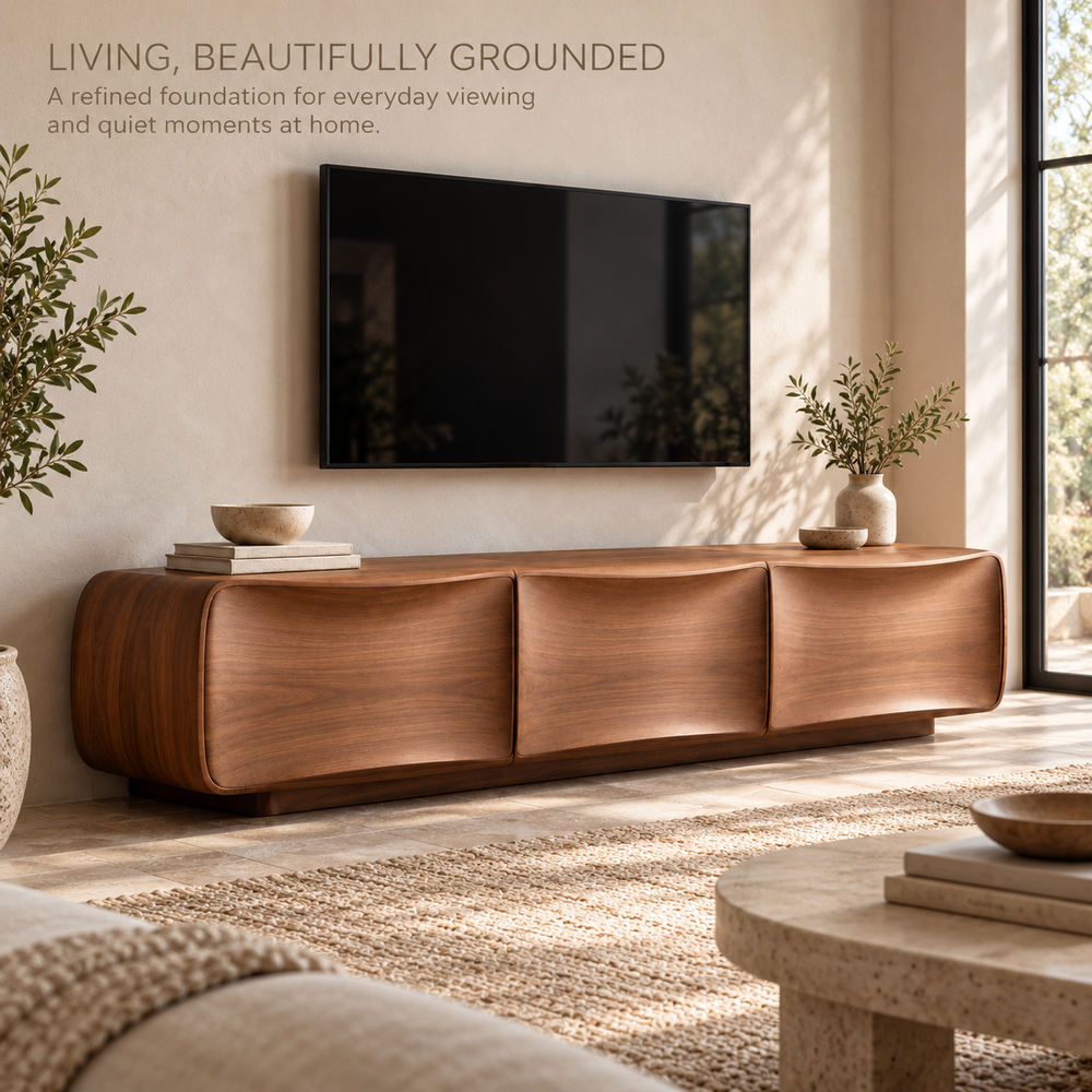 Ivydale Sculptural Solid Wood TV Stand - Design 189 - product detail 1