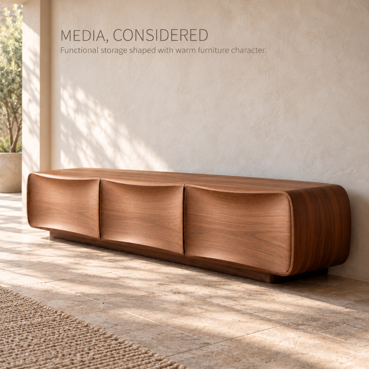 Ivydale Sculptural Solid Wood TV Stand - Design 189 - product detail 2