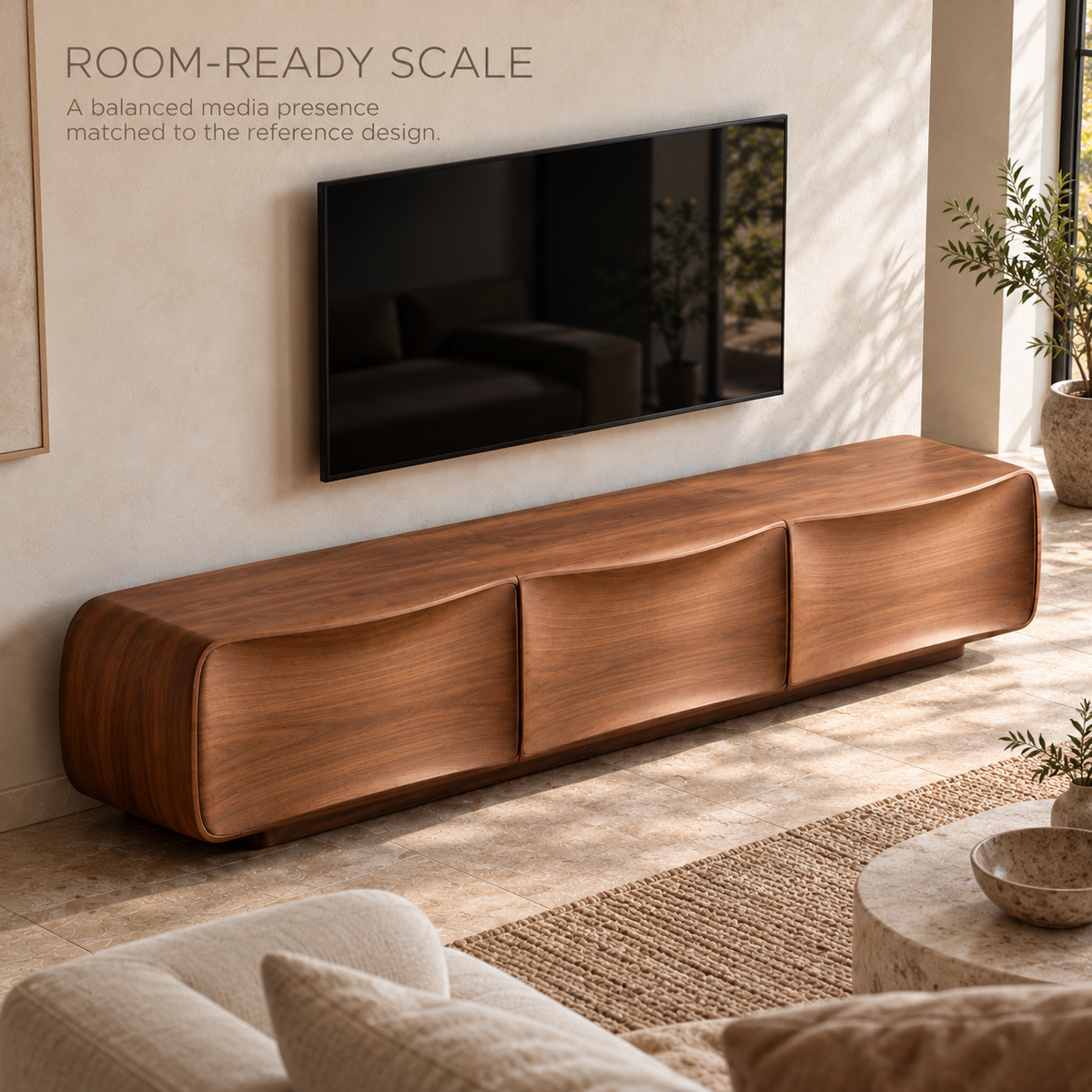 Ivydale Sculptural Solid Wood TV Stand - Design 189 - product detail 3