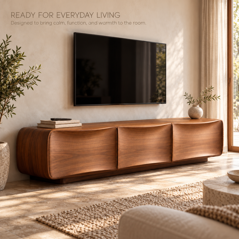 Ivydale Sculptural Solid Wood TV Stand - Design 189 - product detail 6