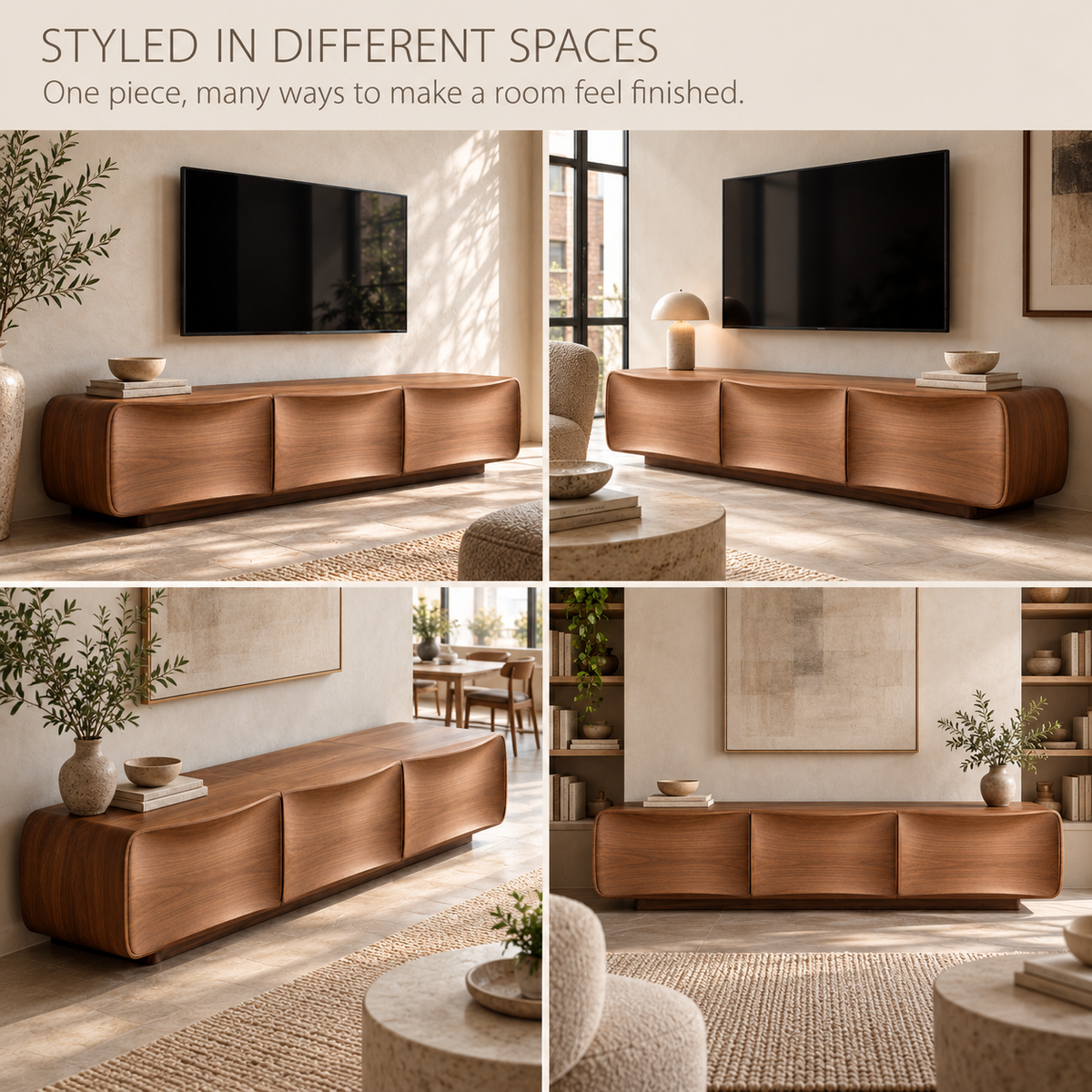 Ivydale Sculptural Solid Wood TV Stand - Design 189 - product detail 9