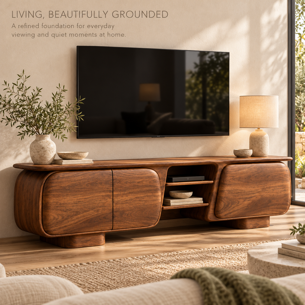 Kestrel Sculptural Solid Wood TV Stand - Design 190 - product detail 1