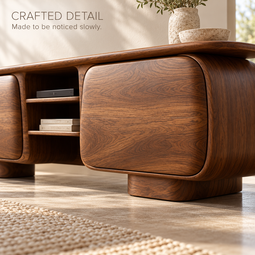 Kestrel Sculptural Solid Wood TV Stand - Design 190 - product detail 5