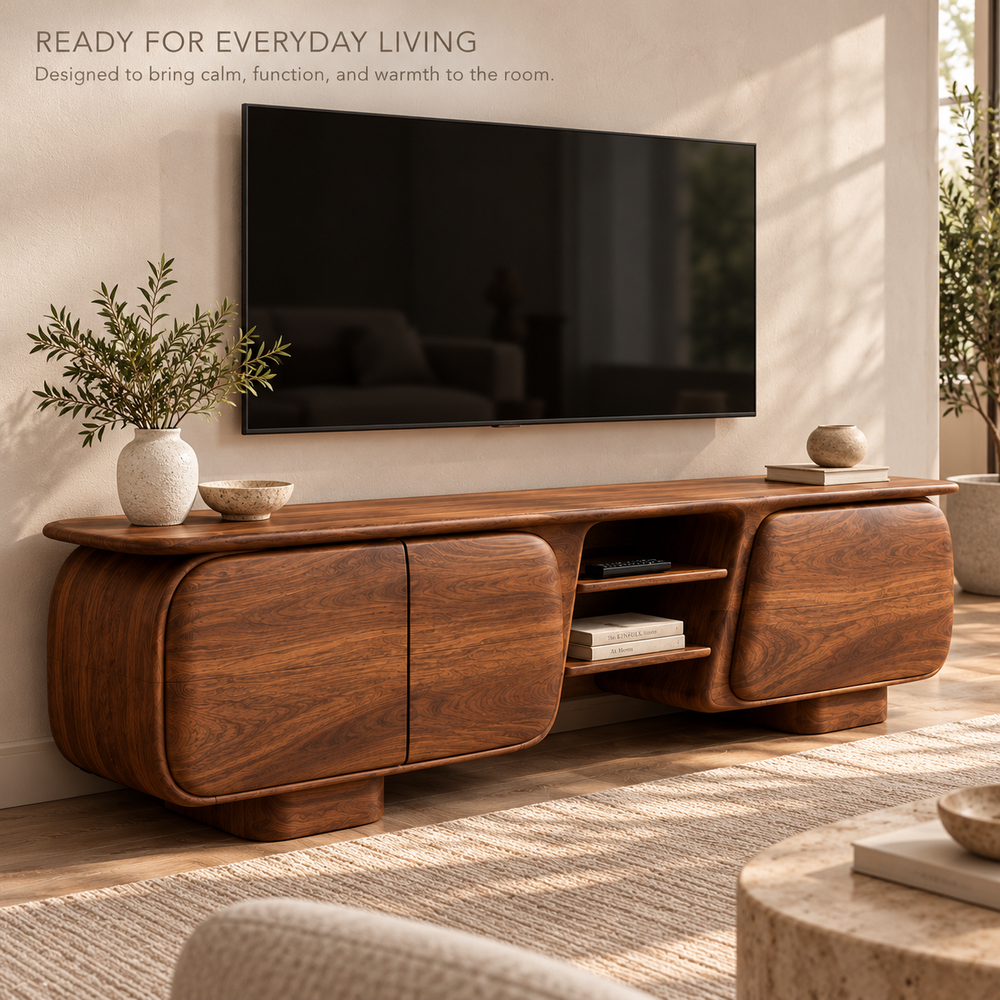 Kestrel Sculptural Solid Wood TV Stand - Design 190 - product detail 6