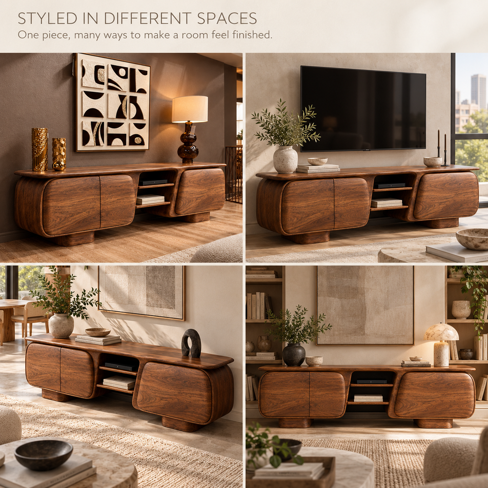 Kestrel Sculptural Solid Wood TV Stand - Design 190 - product detail 9