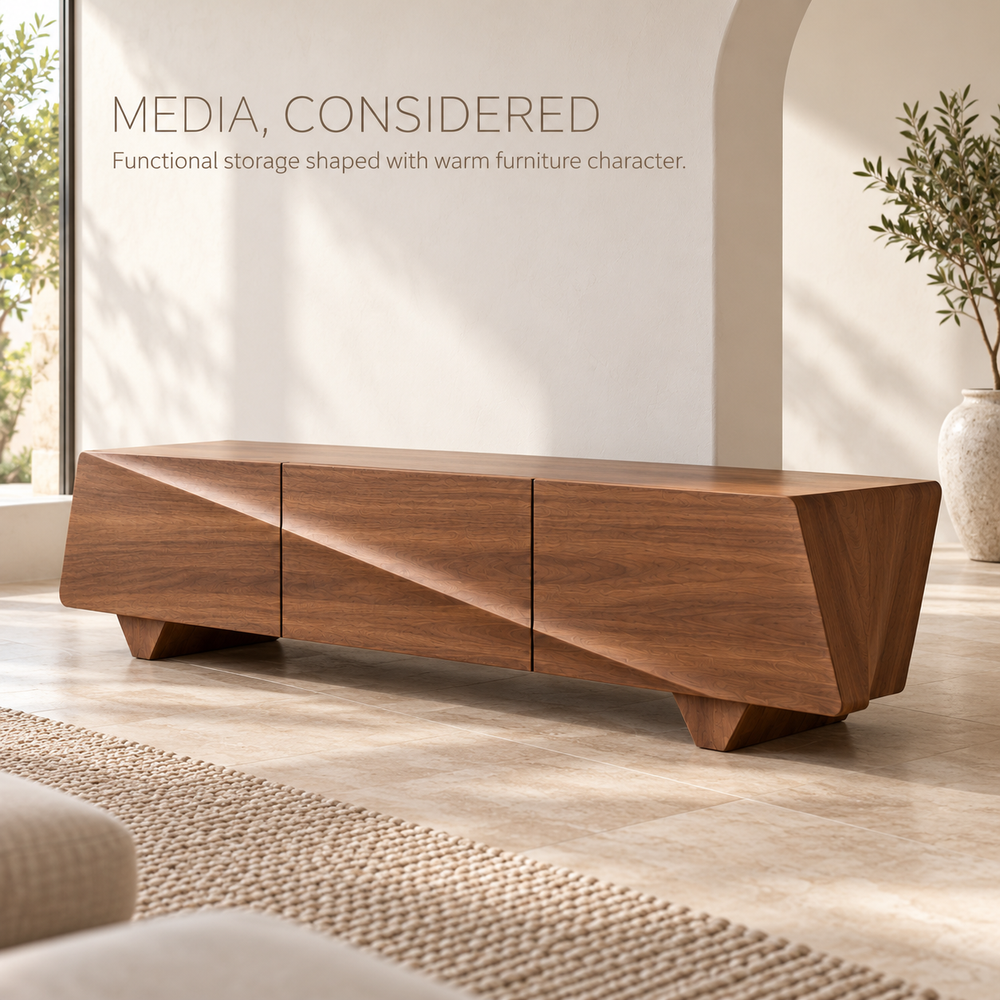 Longford Sculptural Solid Wood TV Stand - Design 191 - product detail 2