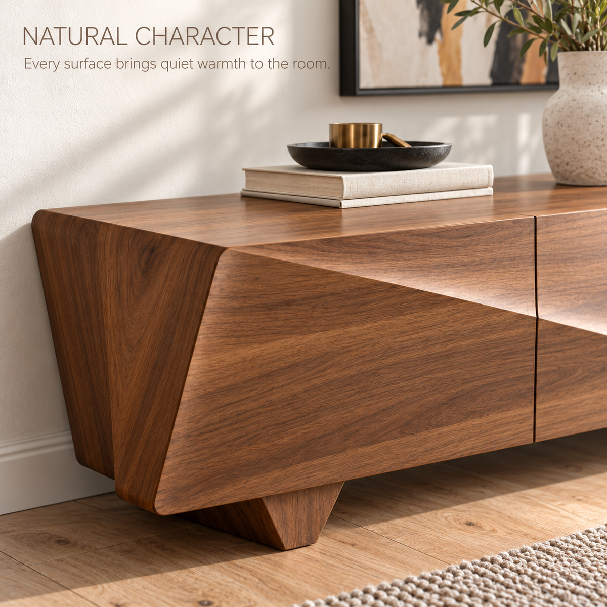 Longford Sculptural Solid Wood TV Stand - Design 191 - product detail 4