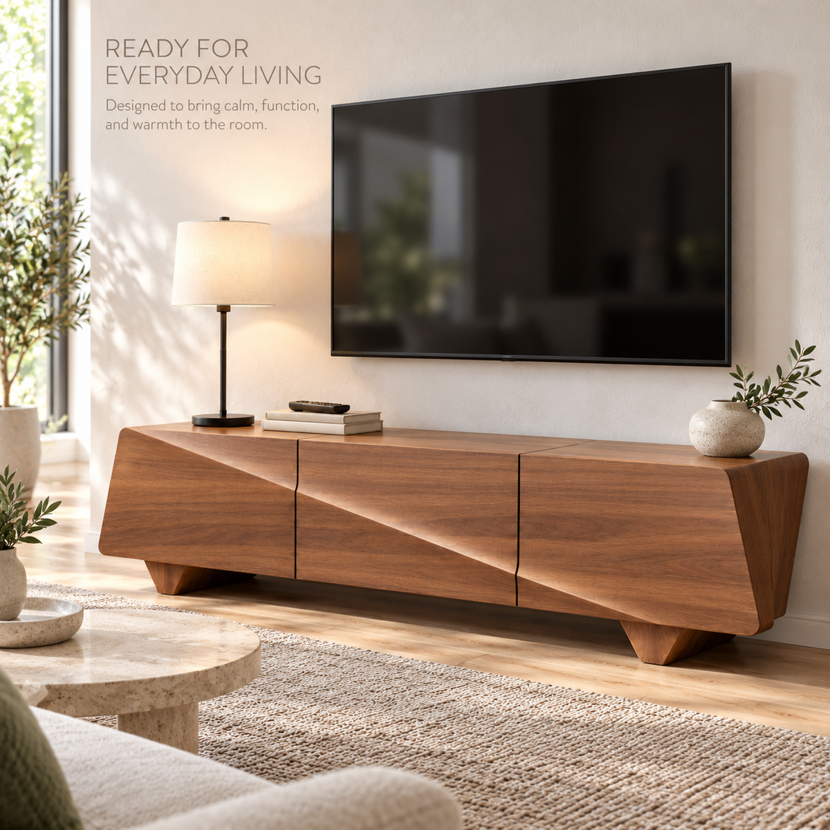 Longford Sculptural Solid Wood TV Stand - Design 191 - product detail 6