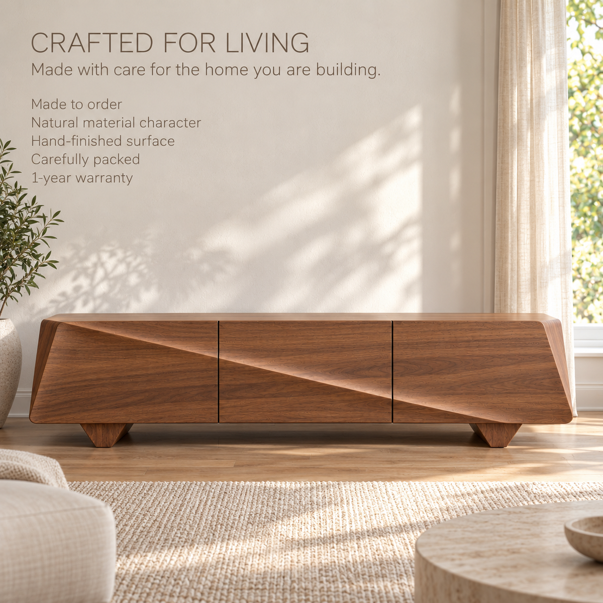 Longford Sculptural Solid Wood TV Stand - Design 191 - product detail 8
