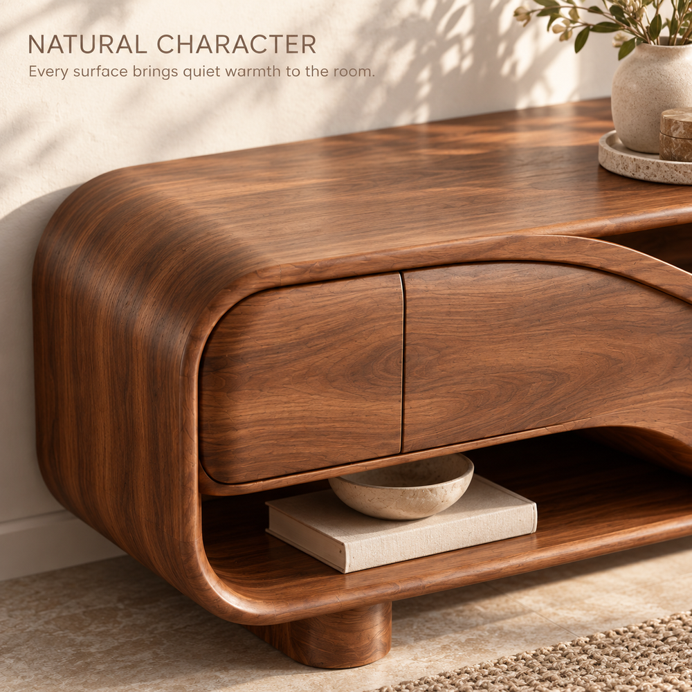 Maplehurst Sculptural Solid Wood TV Stand - Design 192 - product detail 4