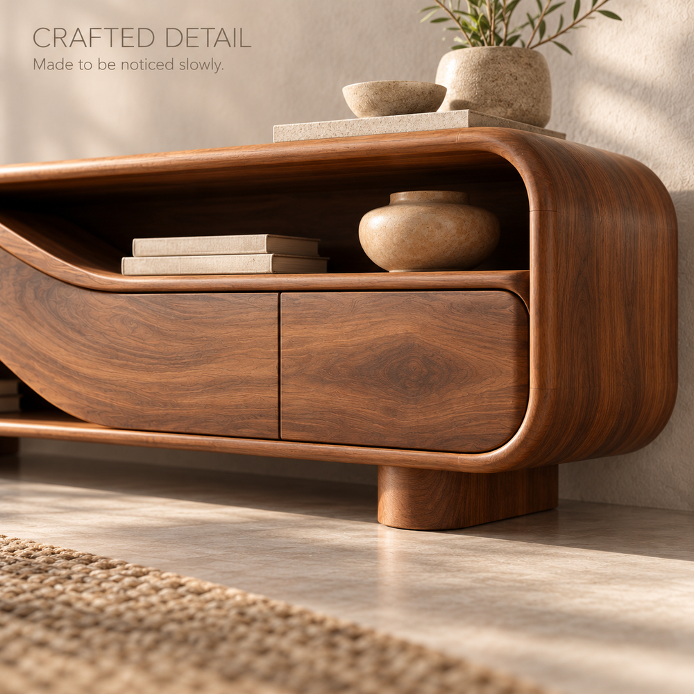 Maplehurst Sculptural Solid Wood TV Stand - Design 192 - product detail 5