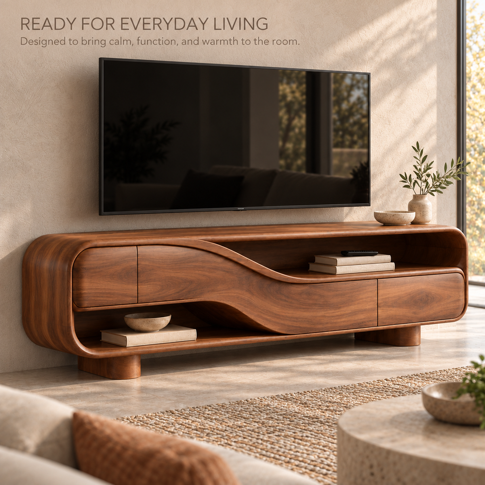 Maplehurst Sculptural Solid Wood TV Stand - Design 192 - product detail 6