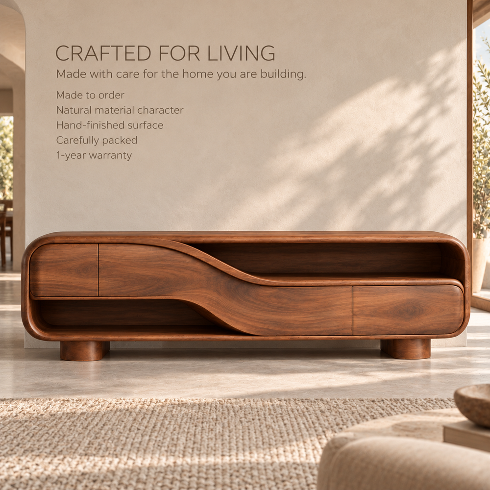 Maplehurst Sculptural Solid Wood TV Stand - Design 192 - product detail 8