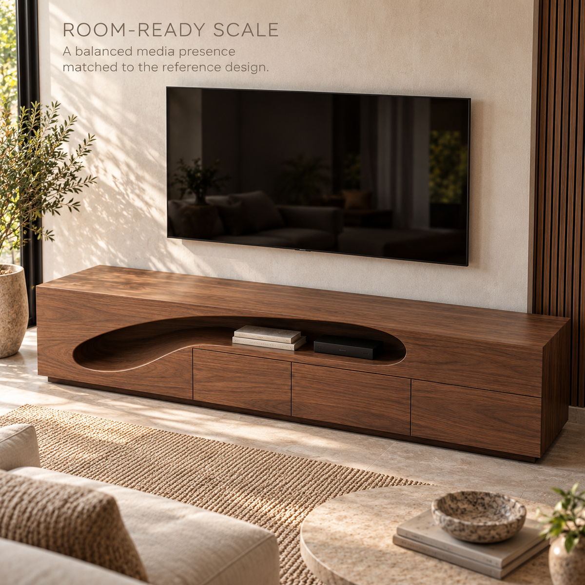 Netherton Sculptural Solid Wood TV Stand - Design 193 - product detail 3