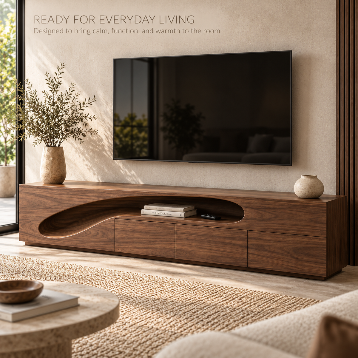 Netherton Sculptural Solid Wood TV Stand - Design 193 - product detail 6