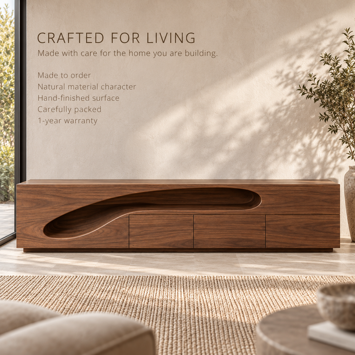 Netherton Sculptural Solid Wood TV Stand - Design 193 - product detail 8