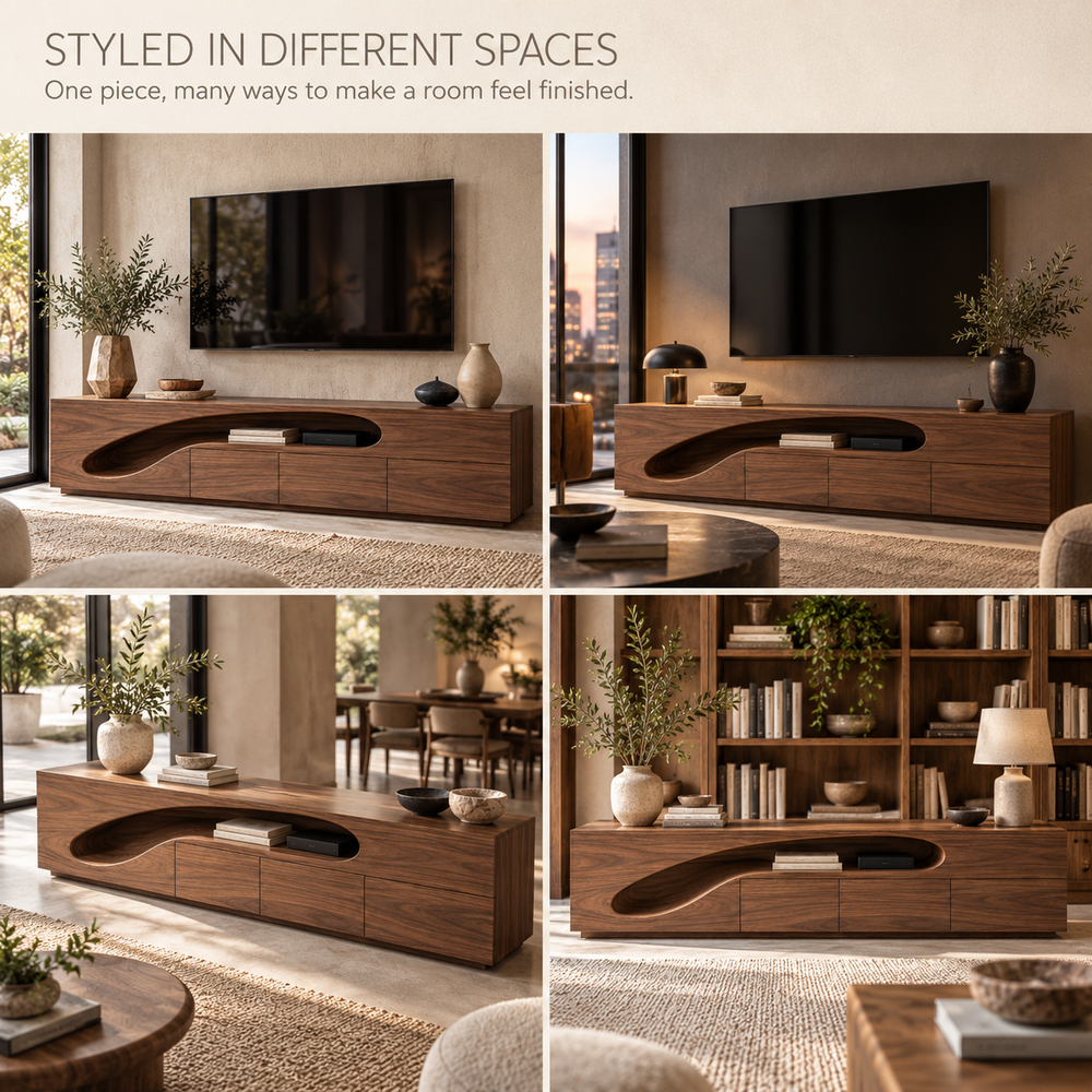 Netherton Sculptural Solid Wood TV Stand - Design 193 - product detail 9