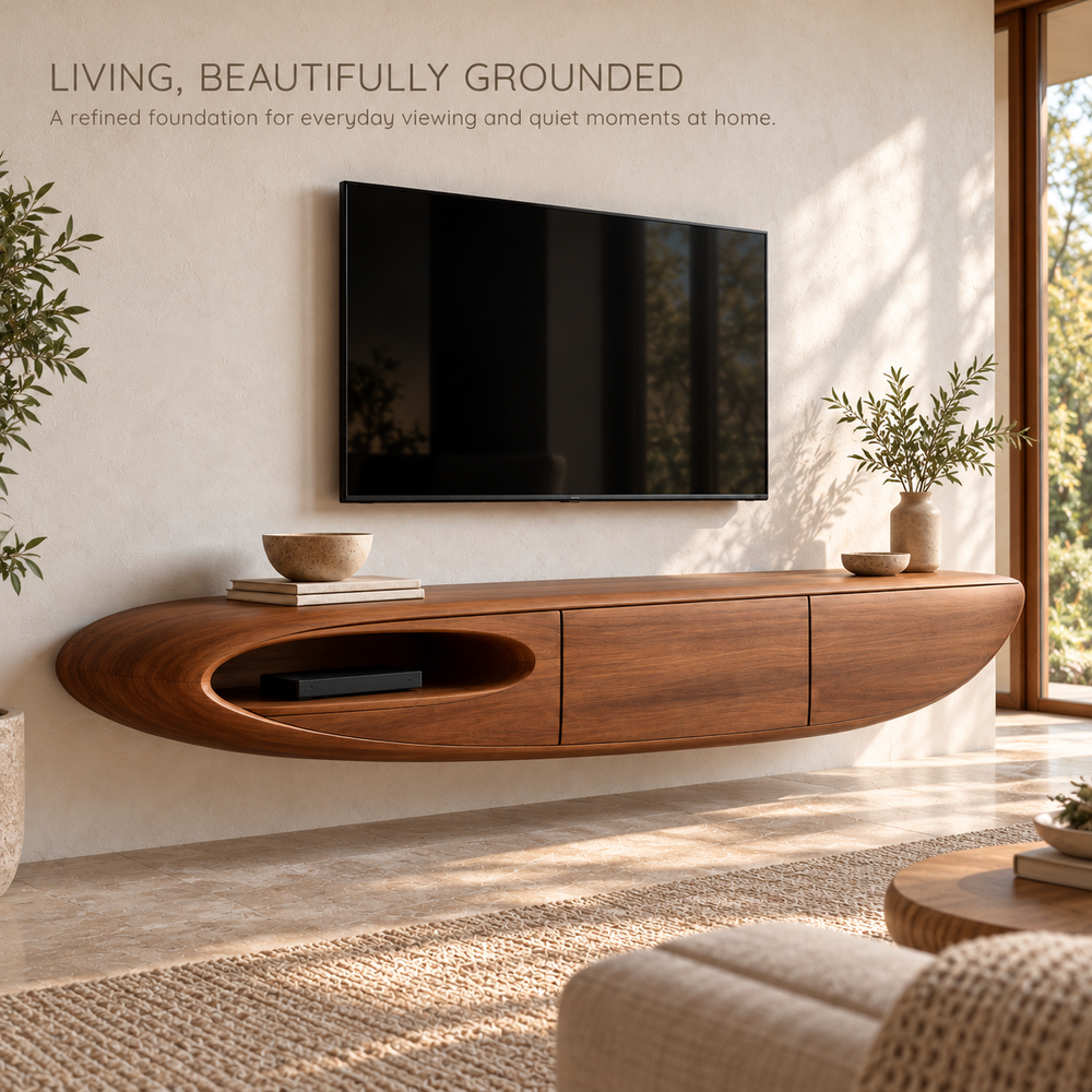 Orchard Floating Solid Wood TV Stand - Design 194 - product detail 1