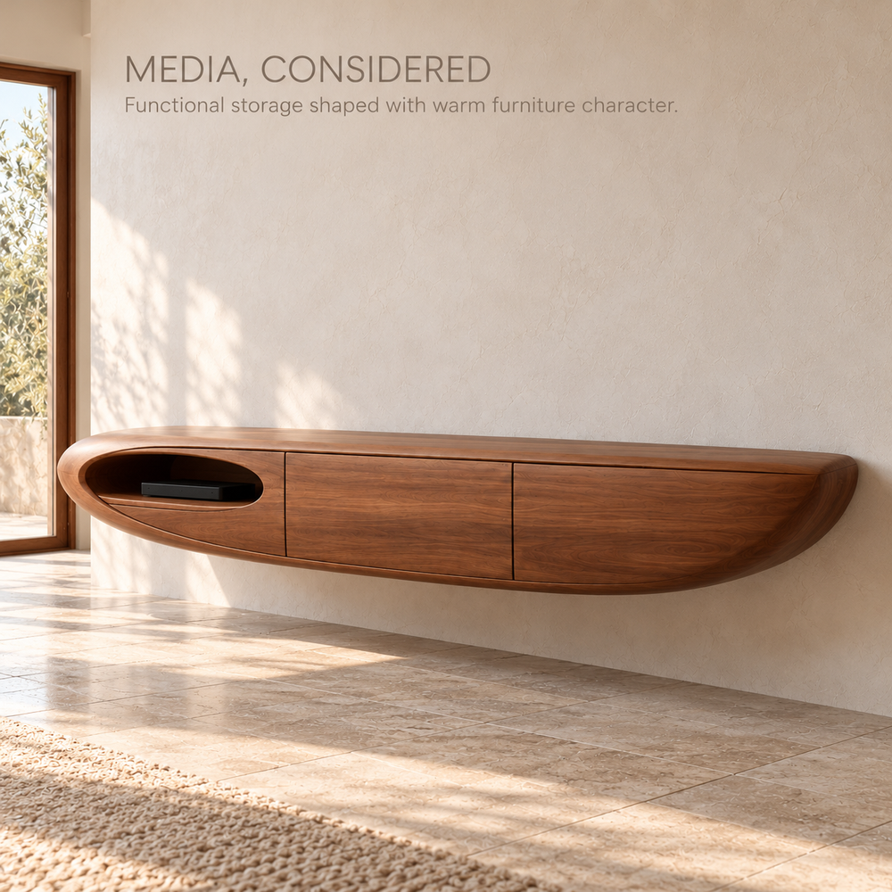 Orchard Floating Solid Wood TV Stand - Design 194 - product detail 2
