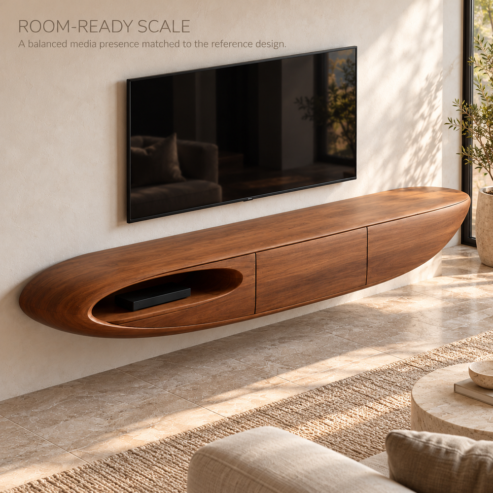 Orchard Floating Solid Wood TV Stand - Design 194 - product detail 3