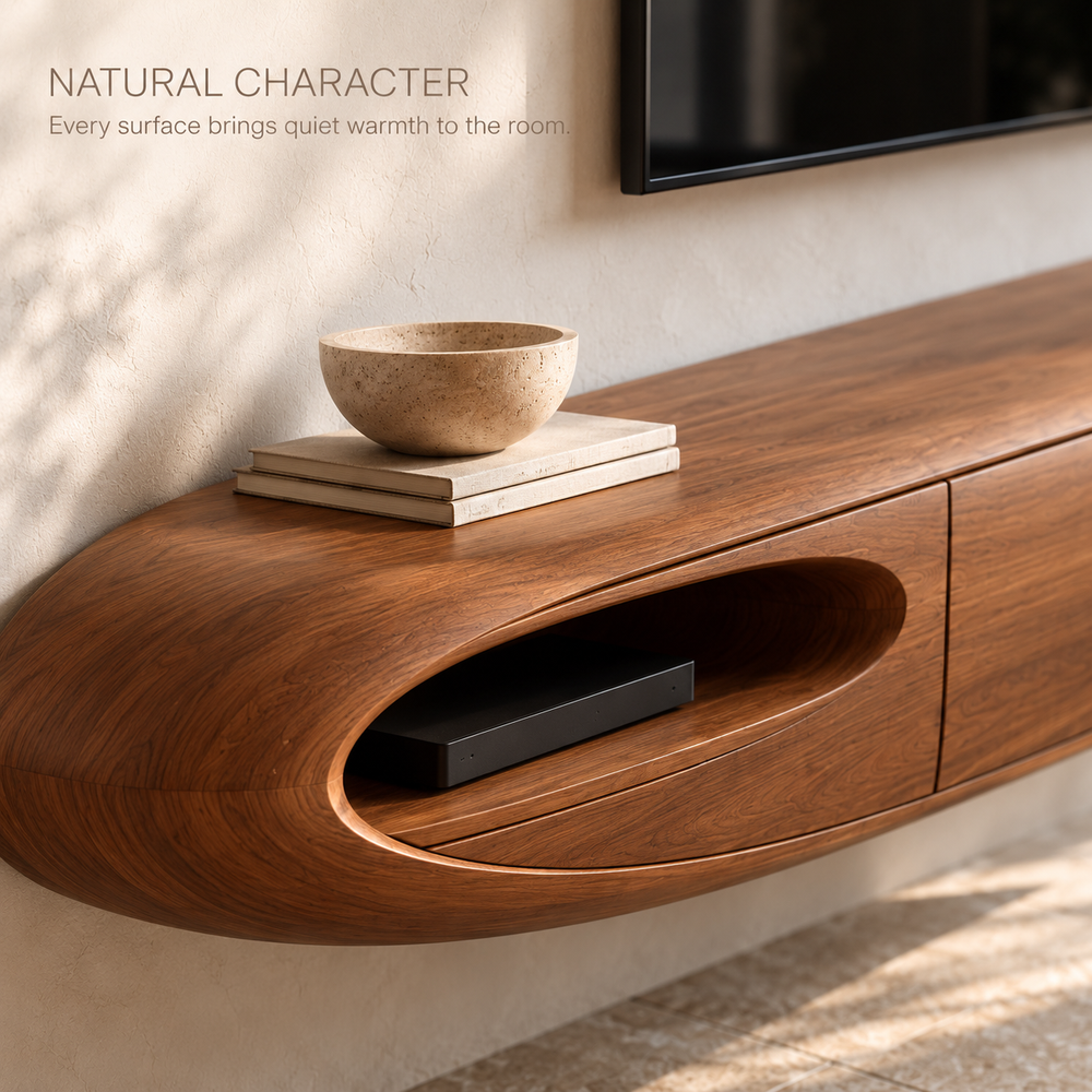 Orchard Floating Solid Wood TV Stand - Design 194 - product detail 4
