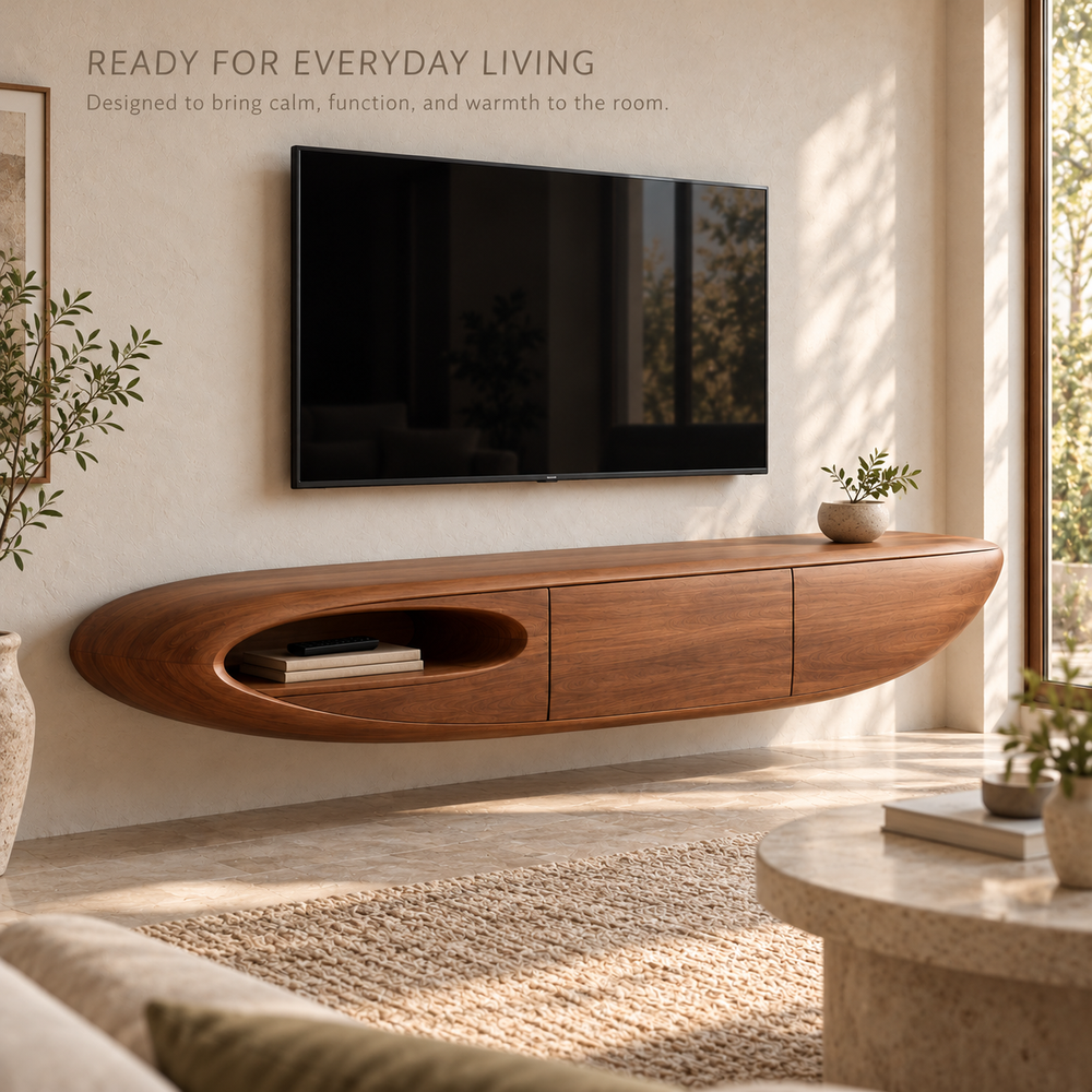 Orchard Floating Solid Wood TV Stand - Design 194 - product detail 6