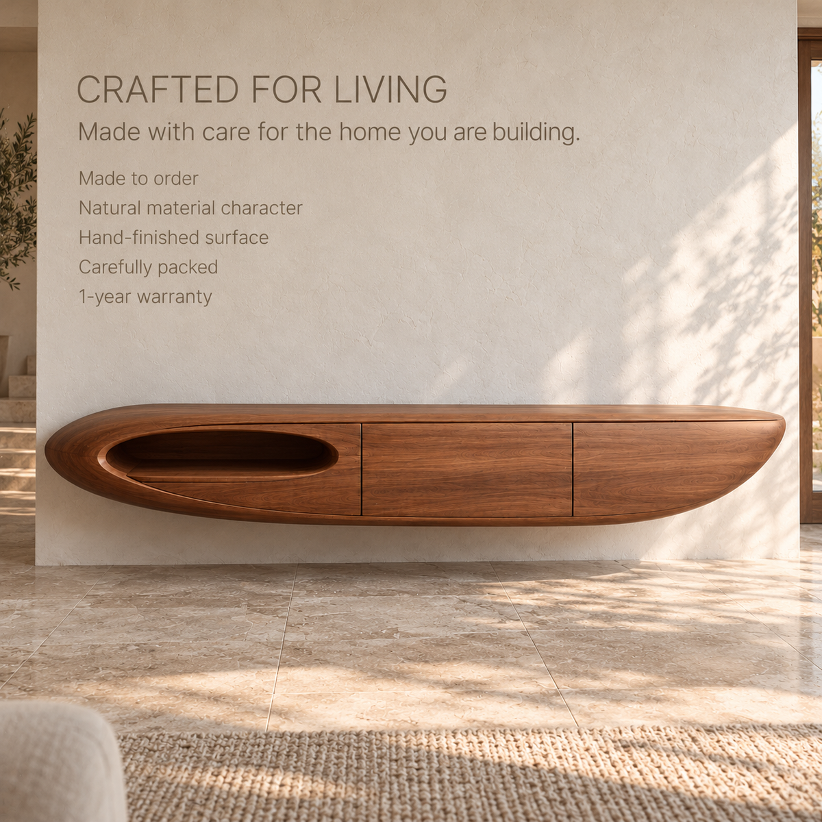 Orchard Floating Solid Wood TV Stand - Design 194 - product detail 8