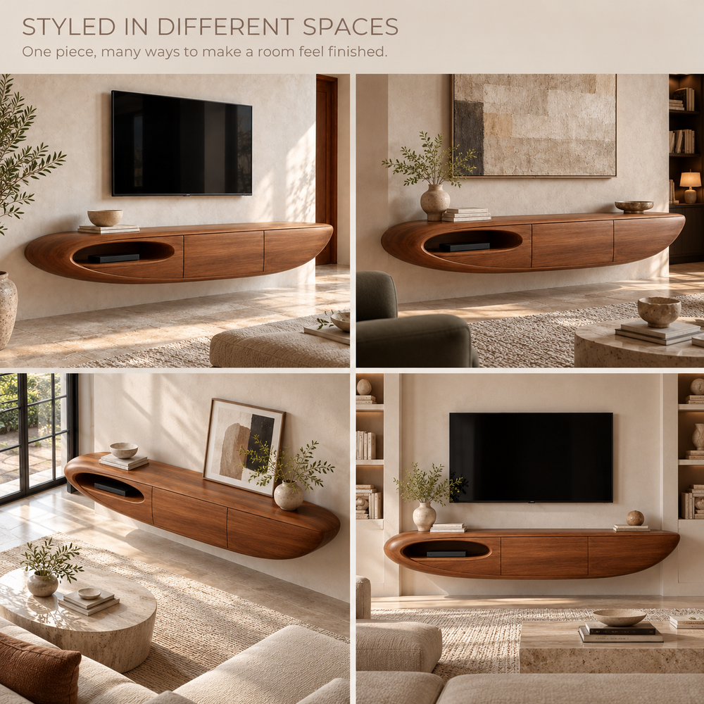 Orchard Floating Solid Wood TV Stand - Design 194 - product detail 9