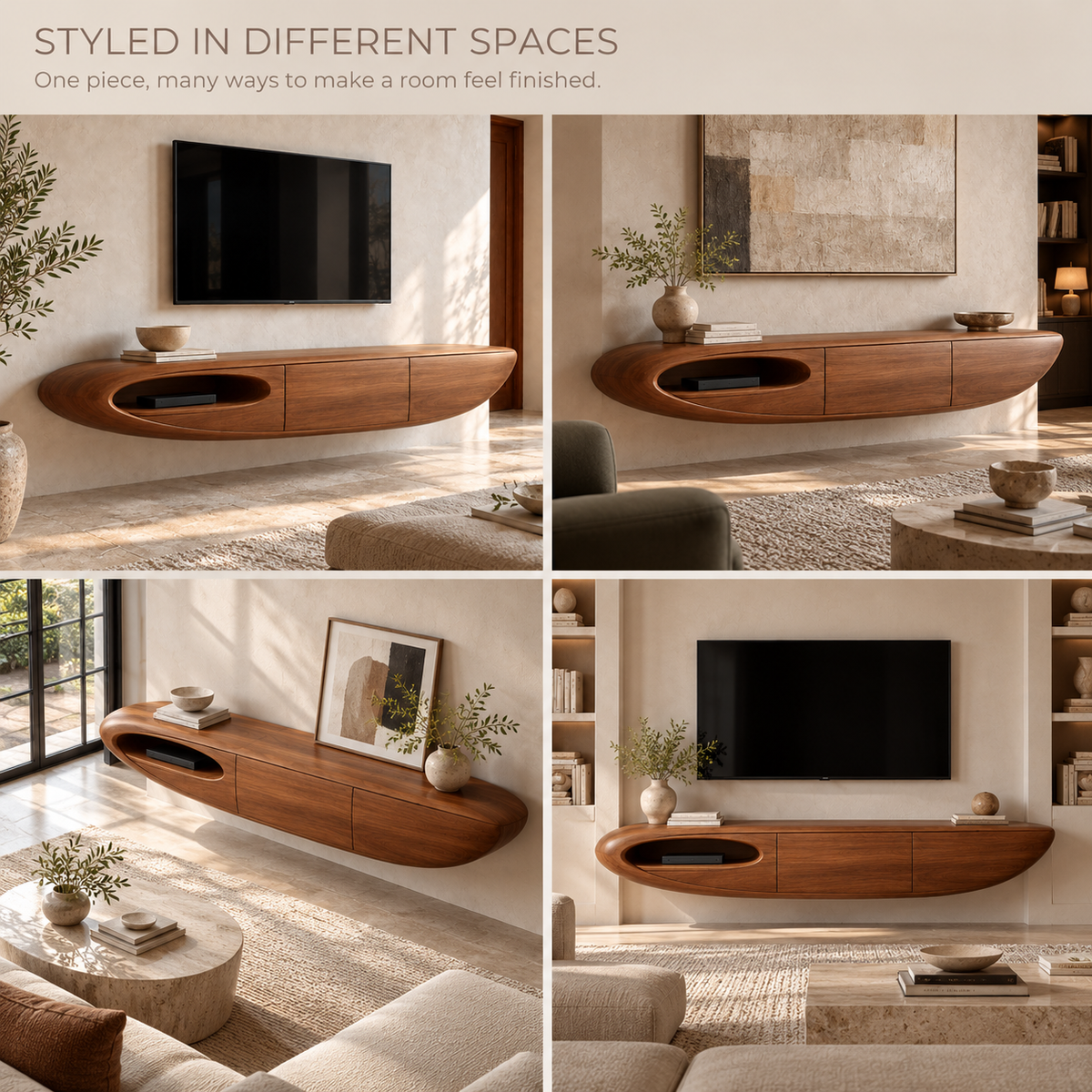 Orchard Floating Solid Wood TV Stand - Design 194 - product detail 9
