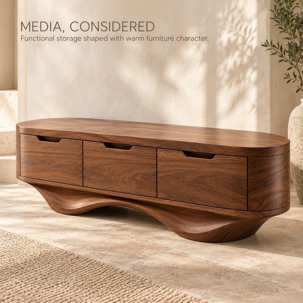Silverton Sculptural Solid Wood TV Stand - Design 197 - product detail 2