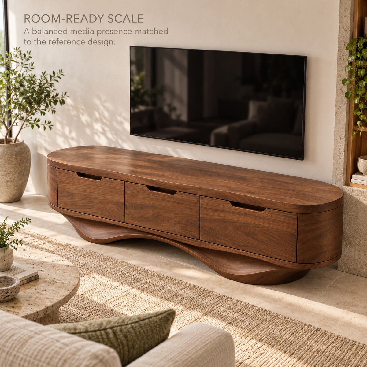 Silverton Sculptural Solid Wood TV Stand - Design 197 - product detail 3