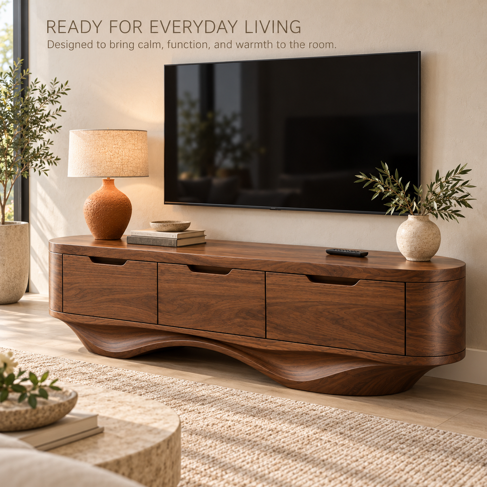 Silverton Sculptural Solid Wood TV Stand - Design 197 - product detail 6