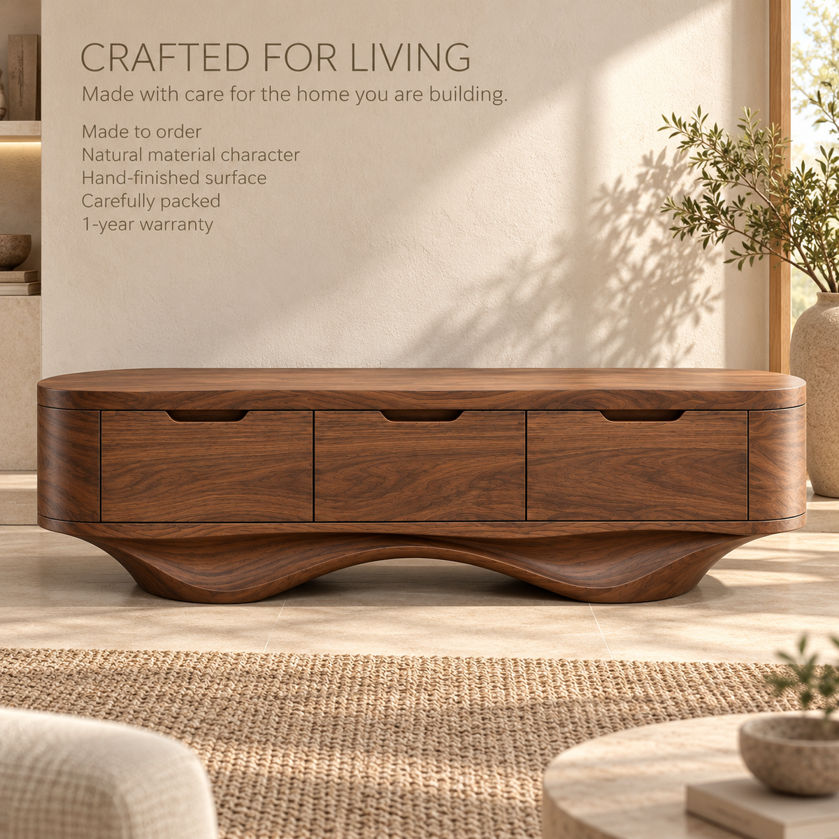 Silverton Sculptural Solid Wood TV Stand - Design 197 - product detail 8